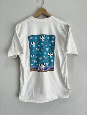 Vintage 90s Big Dogs Tee Shirt beach waves animal graphic
